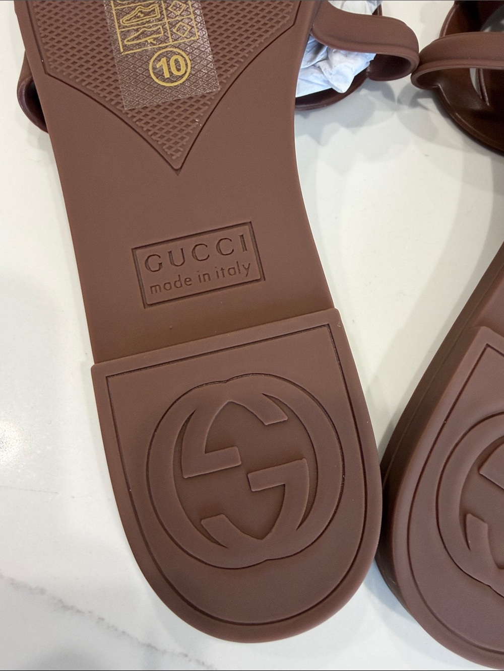 Brown Logo Slide Sandals - Women's - Picture 3 of 7